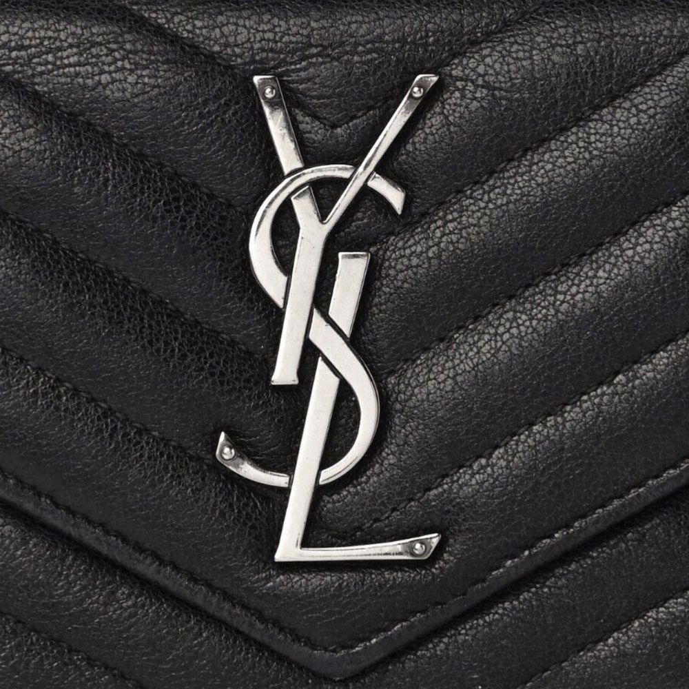 Saint Laurent Lambskin Mixed Matelasse Quilted Large Monogram Envelope - Picture 7 of 14